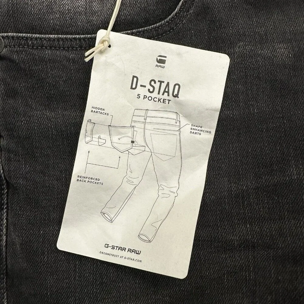 G-STAR RAW Denim D-STAQ 5-PKT SLIM Flint Gray Straight Jeans Size W31 L36